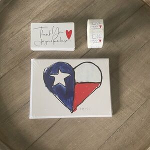 Blue and Red Heart Design Cards with 500 Thank You Stickers & 50 Thank U Cards
